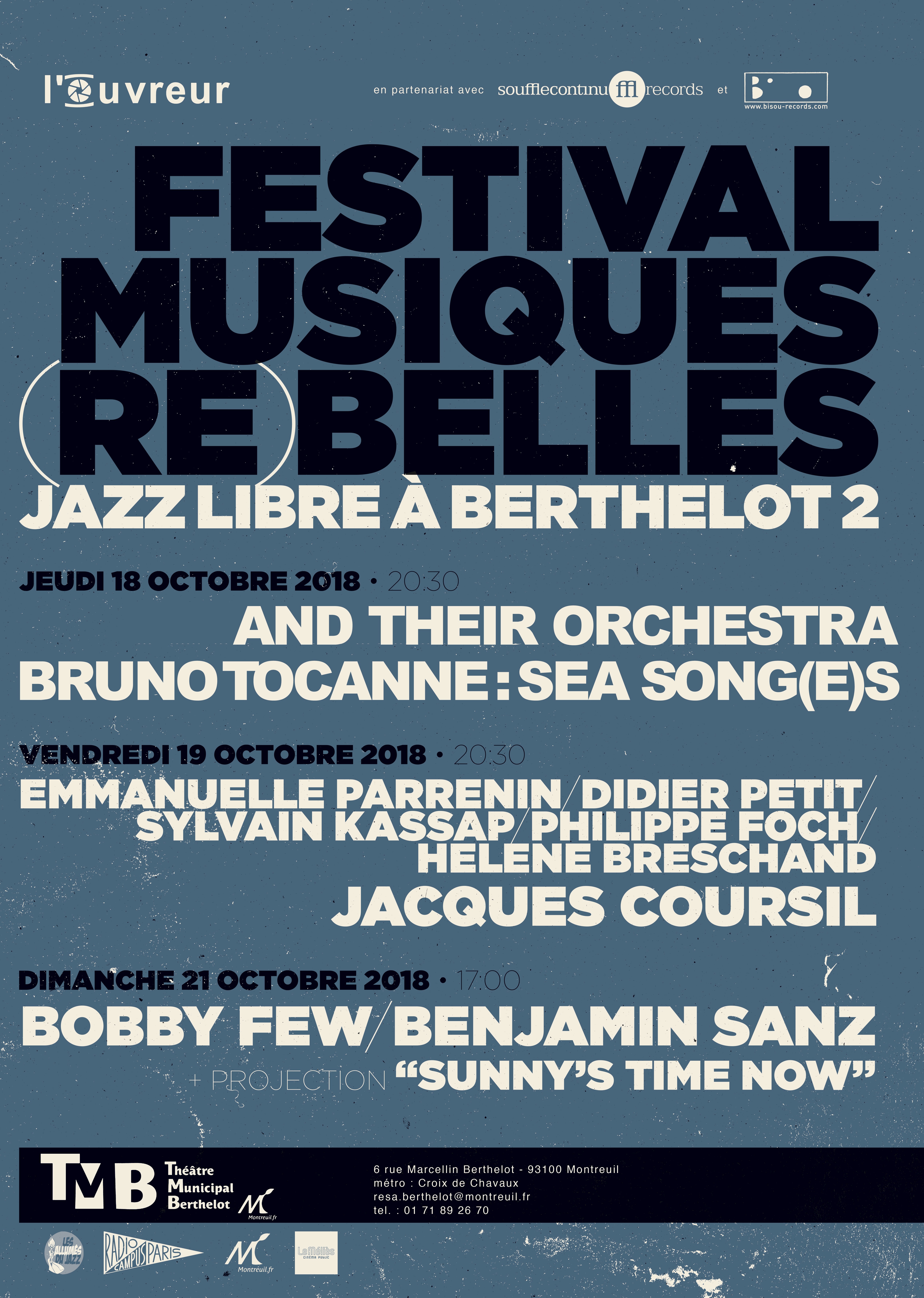 Festival Musiques (Re)belles - Jazz libre à Berthelot - Montreuil