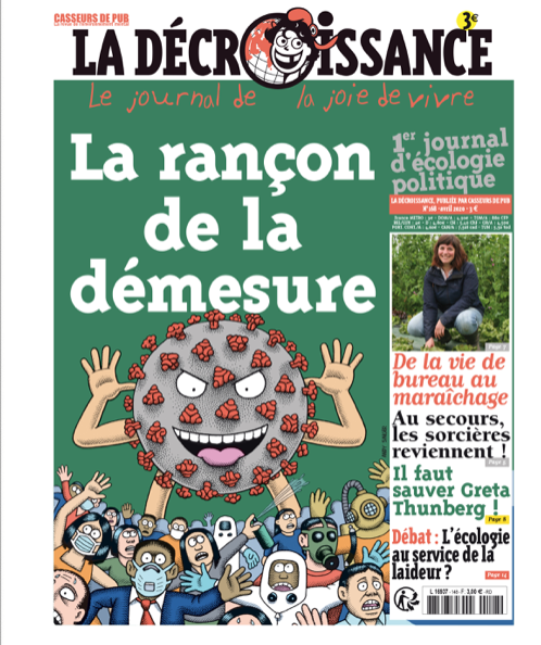 LA RANÇON DE LA DEMESURE :<br> DESSIN D'ANDY SINGER POUR LE JOURNAL LA DECROISSANCE